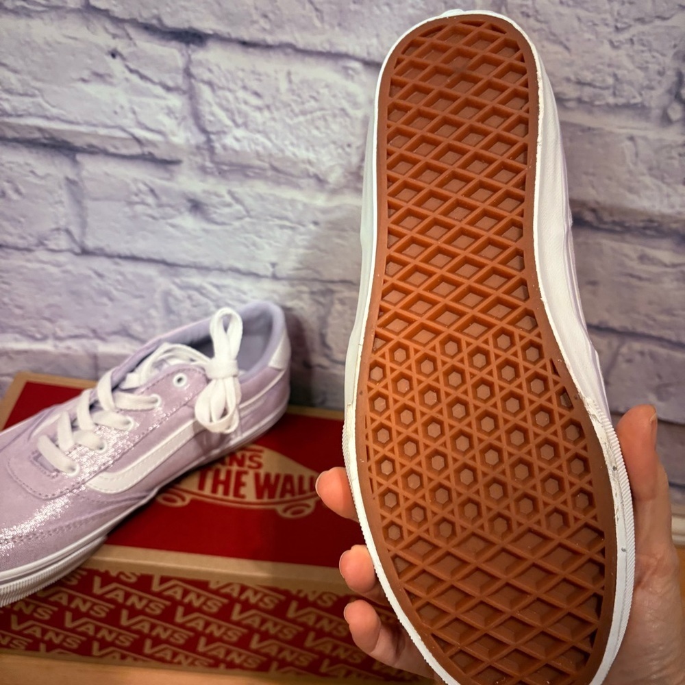 New Vans Lavender and White Glitter Sneakers Size 6 Kids - Picture 7 of 8